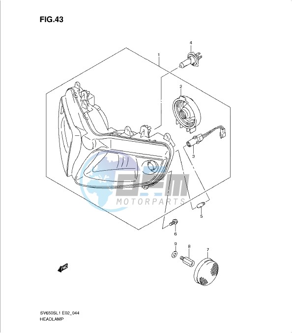 HEADLAMP (SV650SL1 E24)