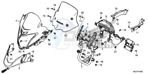 CB500XAE CB500X ABS UK - (E) drawing FRONT COWL