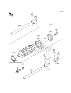 ZX 600 G [NINJA ZX-6R] (G1-G2) [NINJA ZX-6R] drawing GEAR CHANGE DRUM_SHIFT FORK-- S- -