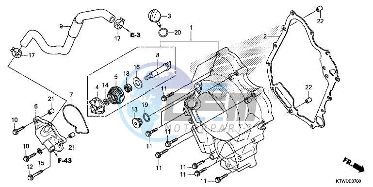 RIGHT CRANKCASE COVER/ WATER PUMP