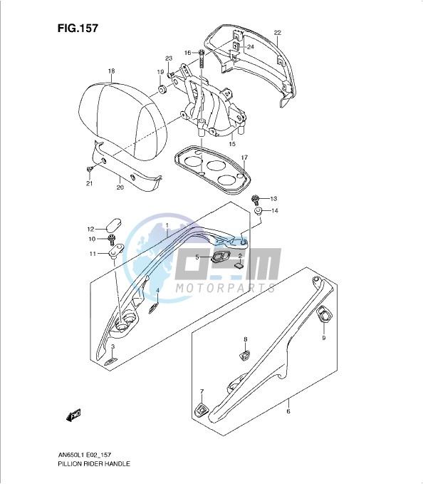 PILLION RIDER HANDLE (AN650AL1 E24)