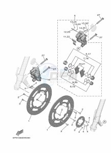 TRACER 9 MTT890 (B5U1) drawing FRONT BRAKE CALIPER