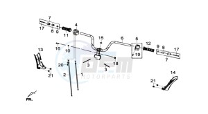 GTS 300 I drawing HANDLEBAR / BRAKE LEVERS CPL  L/R