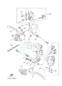 XT250 XT250F SEROW (1YBE) drawing HANDLE SWITCH & LEVER