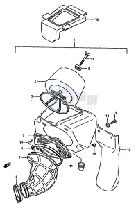 RM125 (G-H-J) drawing AIR CLEANER (MODEL H J)