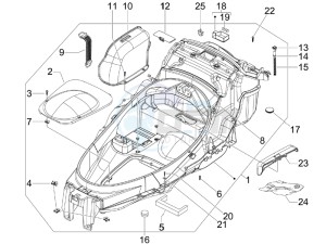 MP3 300 ie Touring drawing Helmet box - Undersaddle