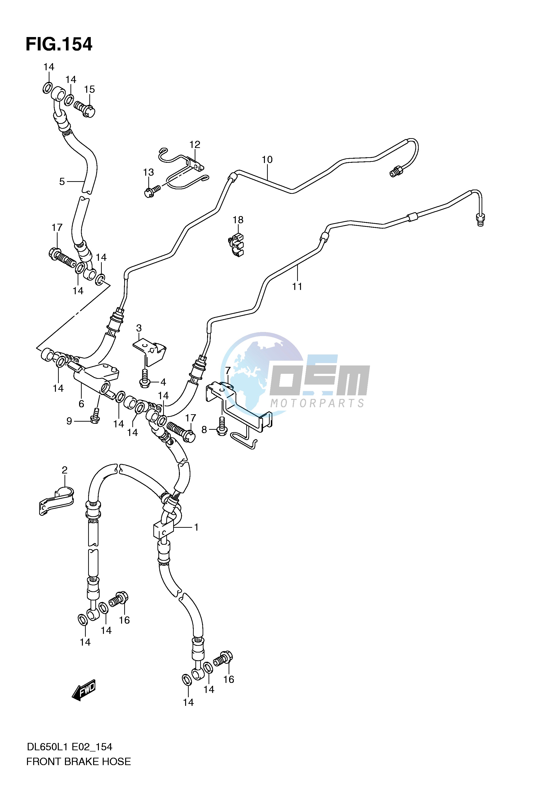 FRONT BRAKE HOSE (DL650AL1 E19)