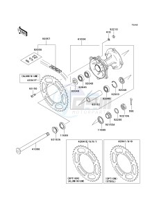 KX 250 T [KX250F] (T8F) T8F drawing REAR HUB