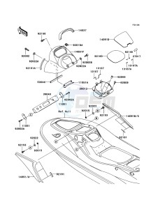 JET SKI STX-15F JT1500-A2 FR drawing Hull Middle Fittings