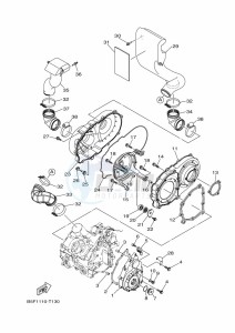 YXM700E YXM70VPXK (B5FF) drawing CRANKCASE COVER 1