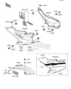 ZX 1000 B [NINJA ZX-10] (B3) [NINJA ZX-10] drawing SIDE COVERS_CHAIN COVER