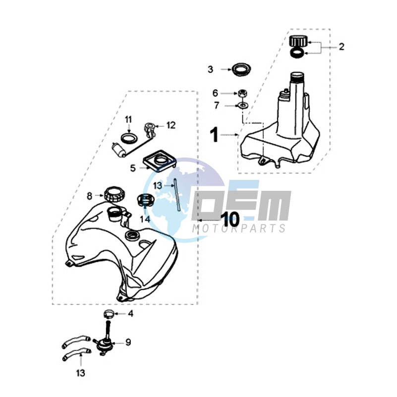 TANK AND PUMP AND FUEL GAUGE WITHOUT WIRING HARNESS