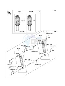 MULE 4010 DIESEL 4x4 KAF950FBF EU drawing Shock Absorber(s)