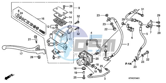 FR. BRAKE MASTER CYLINDER (SH300A/AR)