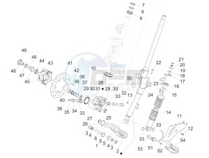 Primavera 50 4T-2V 25 kmh (EMEA) drawing Fork/steering tube - Steering bearing unit