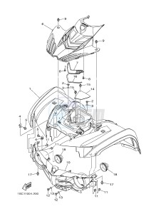 YFM300 RAPTOR 300 (1SC2 1SC3 1SC1 1SC1) drawing FRONT FENDER