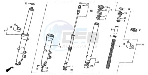 CBR600FR drawing FRONT FORK