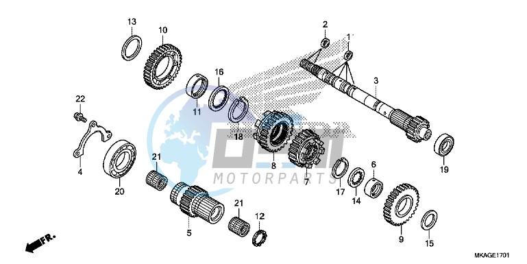 TRANSMISSION (MAINSHAFT) (NC750SD)