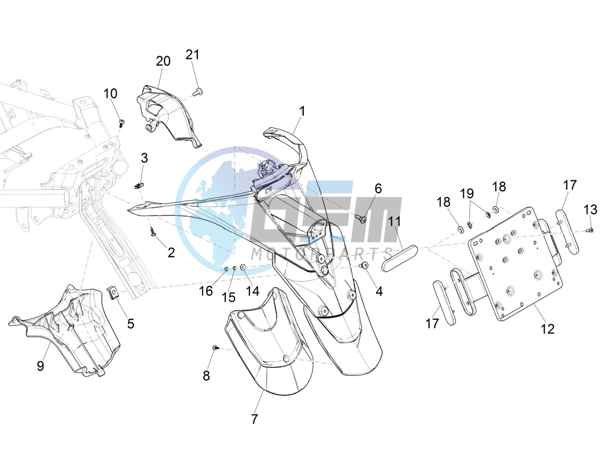 Rear cover - Splash guard