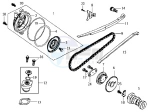 HD 125 EVO drawing CYLINDER HEAD COVER / CAMSHAFT CHAIN