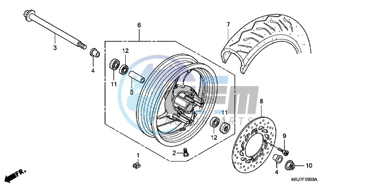 FRONT WHEEL (FES125) (FES150)