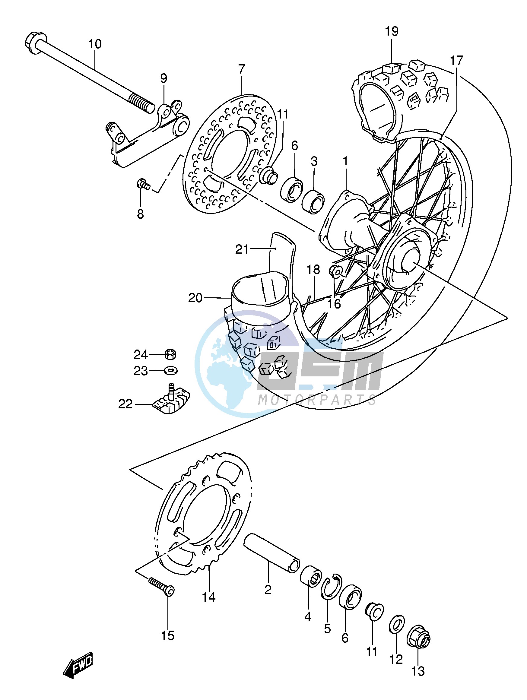 REAR WHEEL (RM85K5 K6)