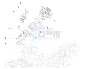 125 4T 3V ie Primavera (EMEA) (Ch, IT) drawing Throttle body - Injector - Union pipe