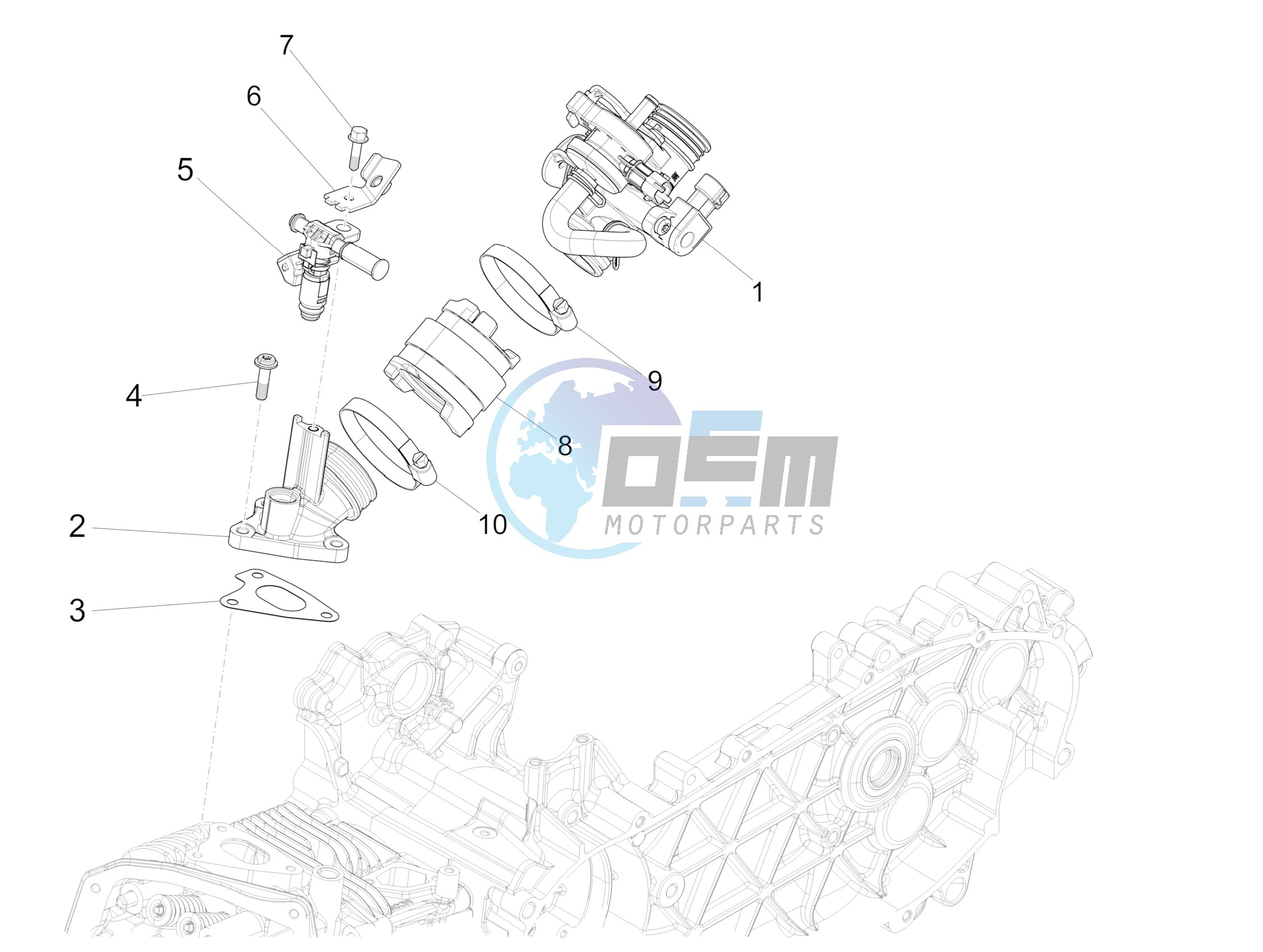 Throttle body - Injector - Union pipe