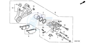 CBF10009 Europe Direct - (ED) drawing REAR BRAKE CALIPER (CBF1000)