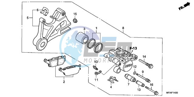 REAR BRAKE CALIPER (CBF1000)