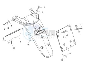 Beverly 250 (USA) USA drawing Rear cover - Splash guard