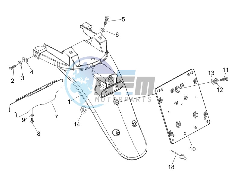 Rear cover - Splash guard