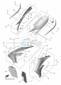 YZ450F (B2WH) drawing SIDE COVER