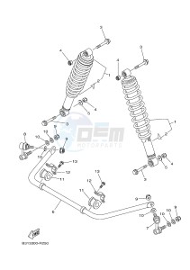 YFM700FWAD YFM70GPHH GRIZZLY 700 EPS (B1A3) drawing REAR SUSPENSION