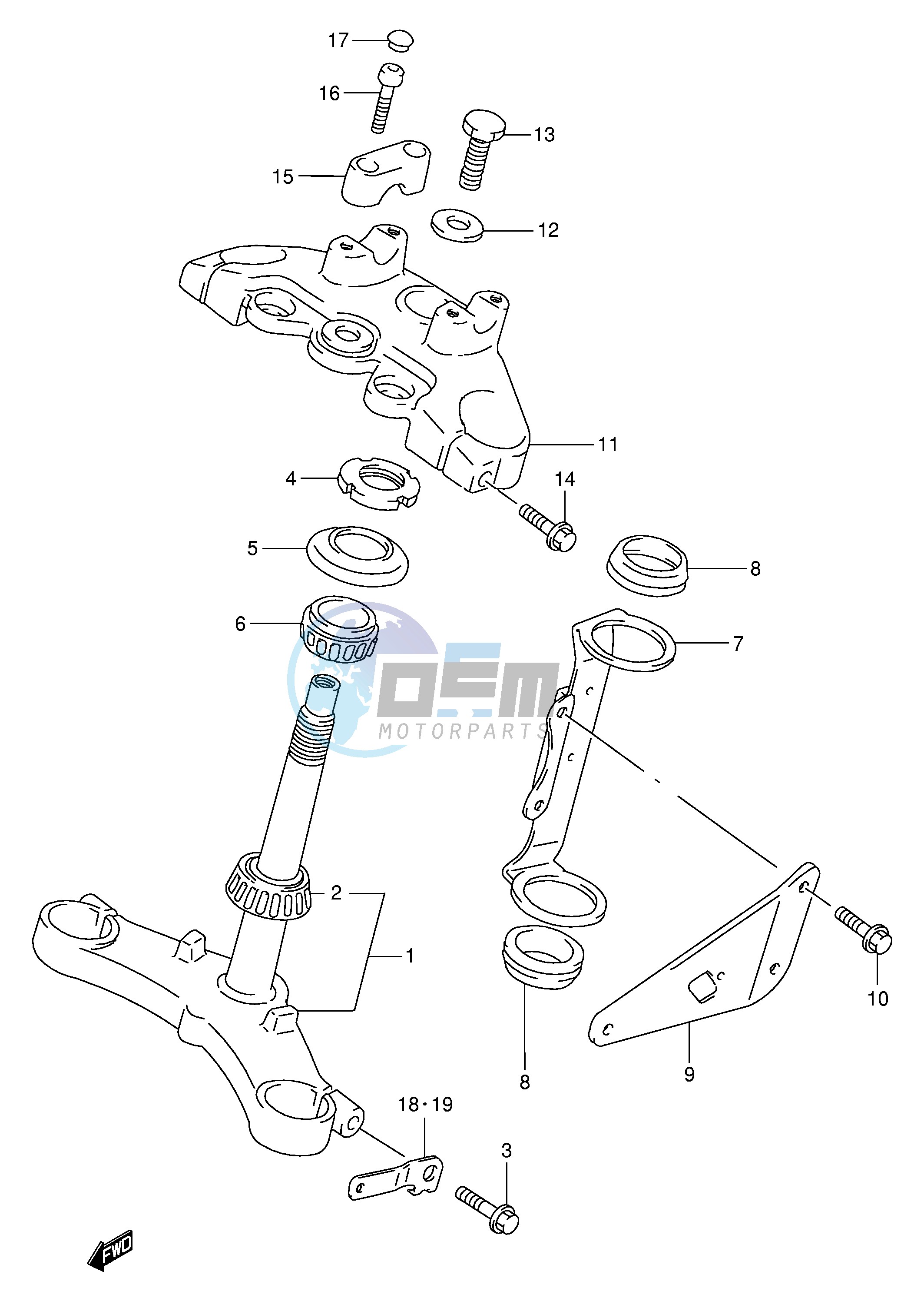 STEERING STEM (MODEL V W X Y)