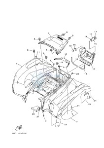 YFM700FWAD GRIZZLY 700 (B1AT) drawing REAR FENDER