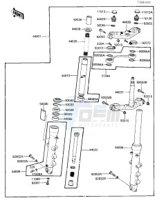 ZG 1000 A [CONCOURS] (A1-A3) [CONCOURS] drawing FRONT FORK