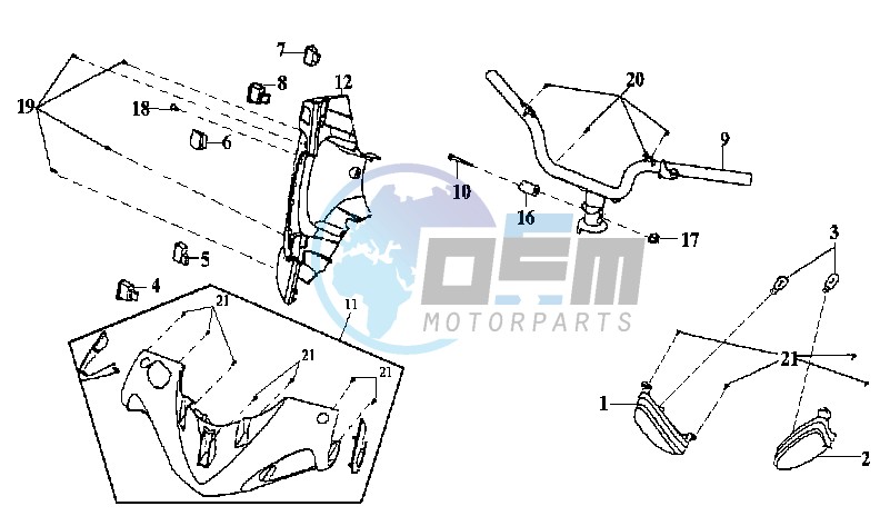 HANDLEBAR / HANDLEBAR COVER / DASHBOARD