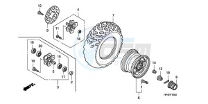 TRX420FEA Europe Direct - (ED / 4WD) drawing FRONT WHEEL