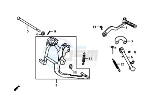 JET EURO X 50 drawing CENTRAL STAND / SIDE STAND