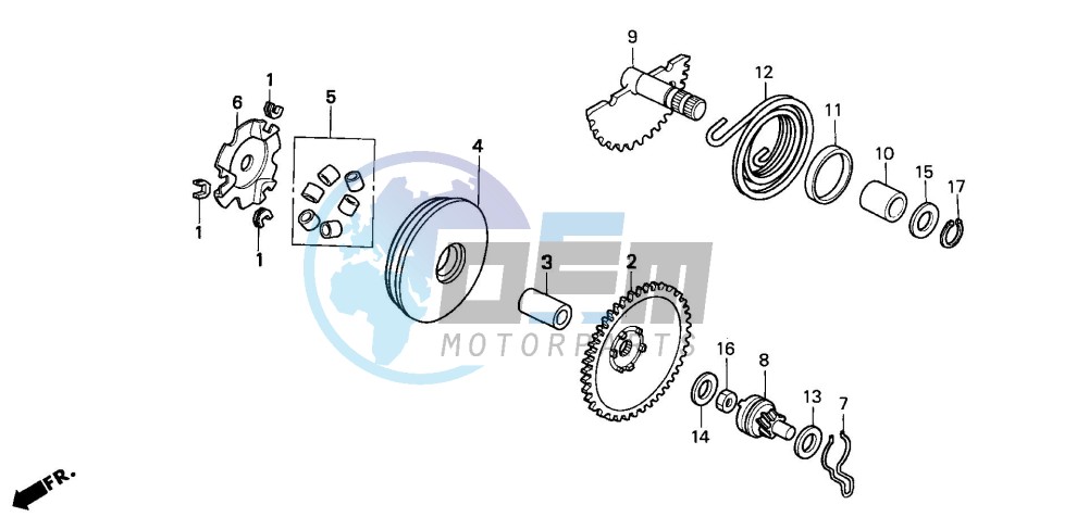 DRIVE FACE/KICK STARTER SPINDLE