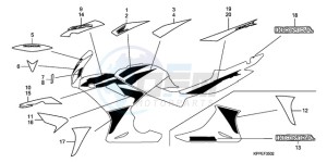 CBR125RWA Australia - (U / BLA) drawing MARK/STRIPE (CBR125RW7/RW9/RWA)