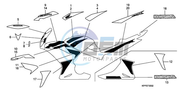 MARK/STRIPE (CBR125RW7/RW9/RWA)