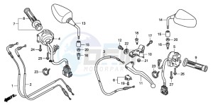 CB600F CB600F drawing HANDLE LEVER/SWITCH/ CABLE