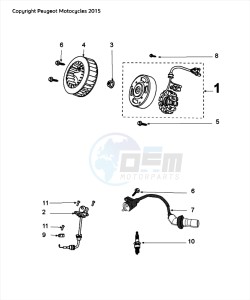 DJANGO 50 4T EVASION drawing FLYWHEEL MAGNETO