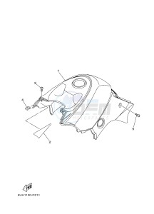 YFM350A YFM35GTXH GRIZZLY 350 2WD (B149) drawing SIDE COVER