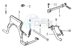 DD50 drawing CENTRAL STAND / SIDE STAND / KICKSTARTER PEDAL