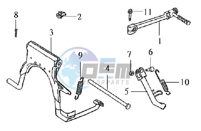 CENTRAL STAND / SIDE STAND / KICKSTARTER PEDAL