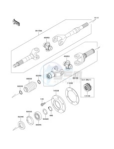 KAF 620 R [MULE 4010 TRANS4X4] (R9F-RAFA) R9F drawing DRIVE SHAFT-REAR