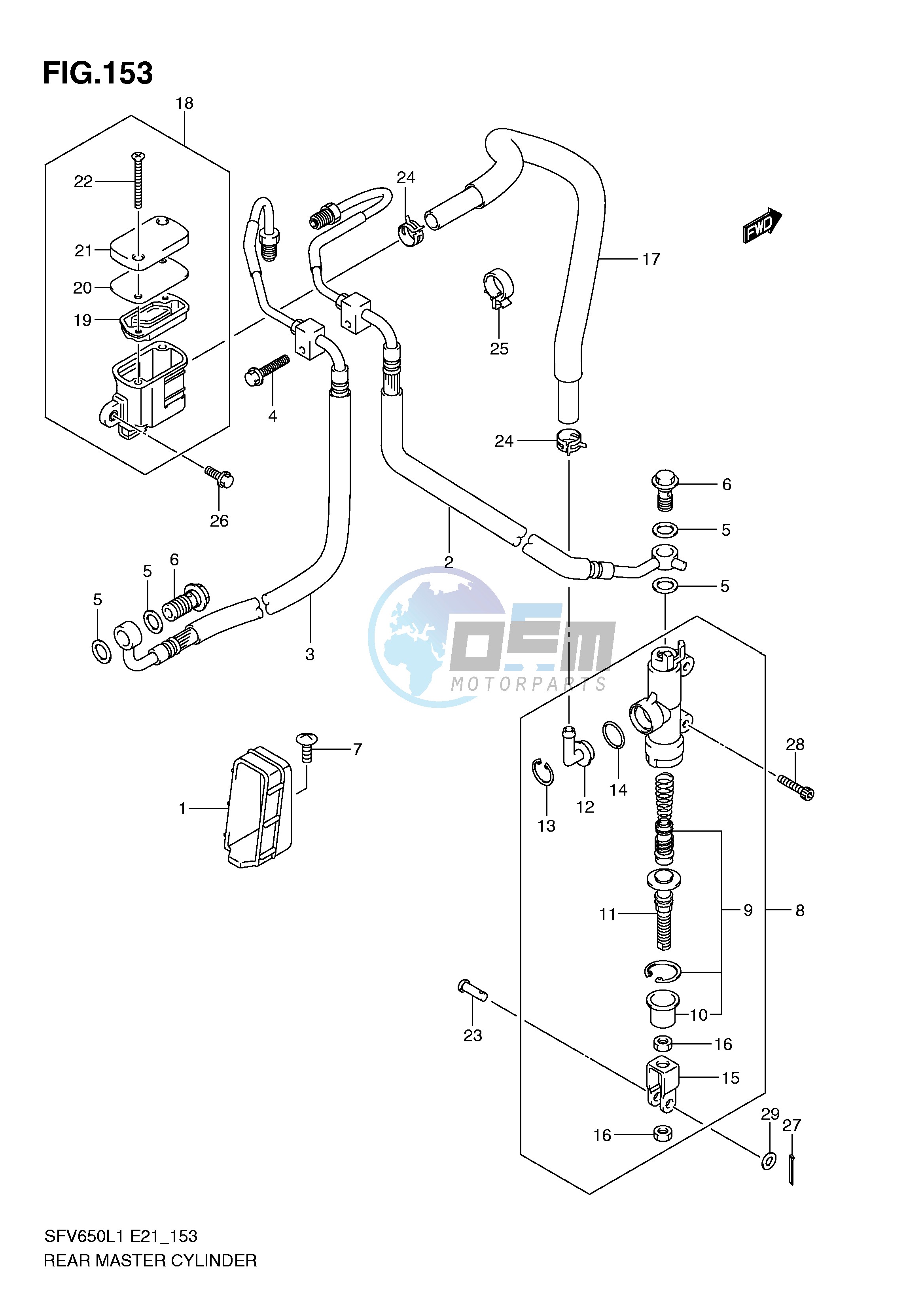 REAR MASTER CYLINDER (SFV650AL1 E21)